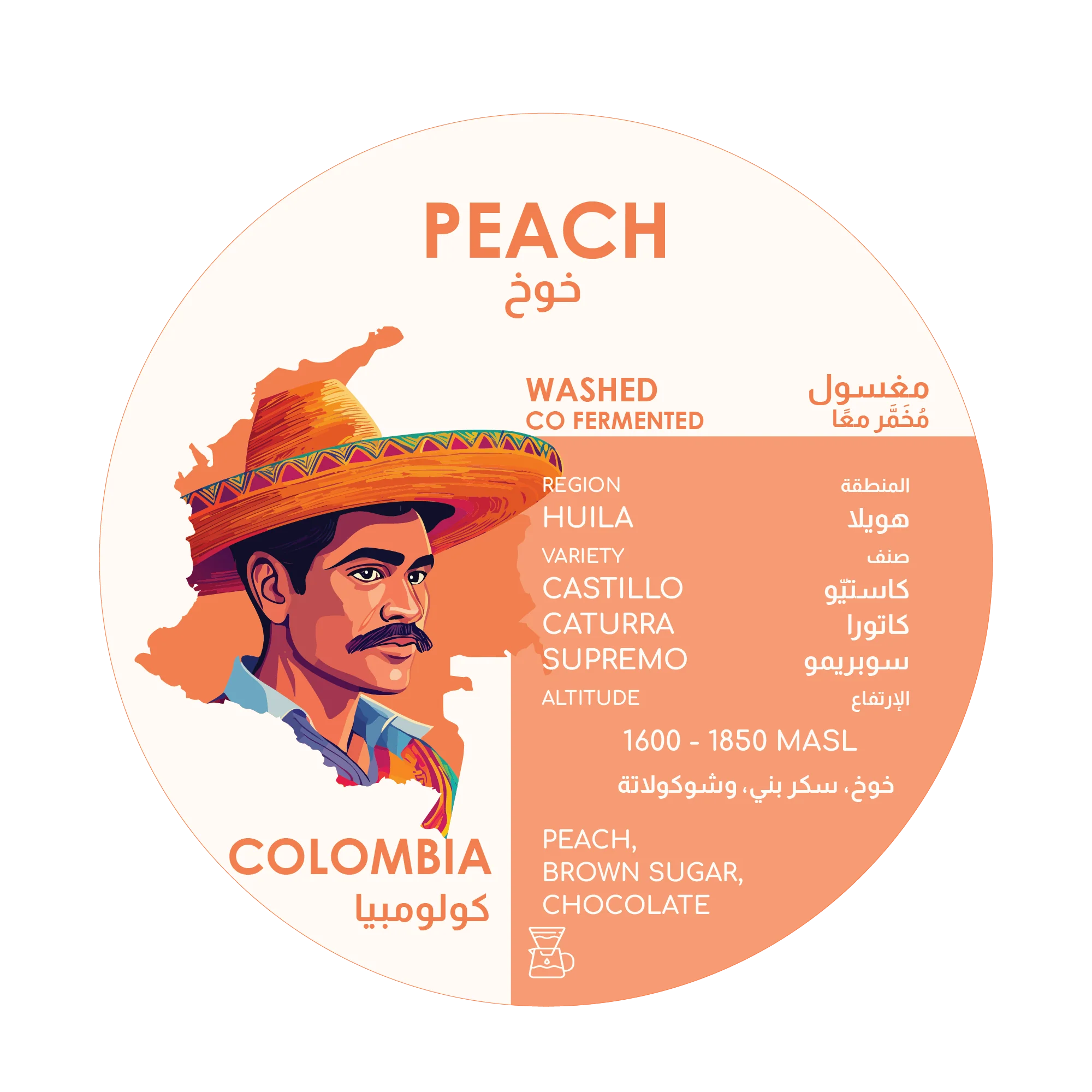 Herder Coffee Roastery Peach Colombia - Que Coffee