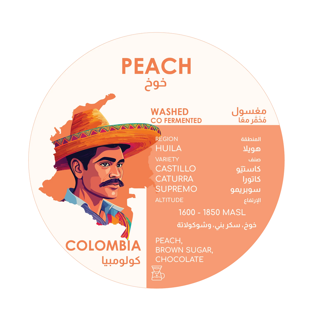 Herder Coffee Roastery Peach Colombia - Que Coffee